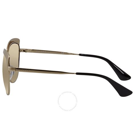 Prada Light Brown Mirror Square Ladies Sunglasses 0PR